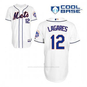 Camiseta Beisbol Hombre New York Mets Juan Lagares 12 Blanco Alterno Cool Base