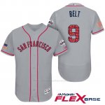 Camiseta Beisbol Hombre San Francisco Giants 2017 Estrellas y Rayas Brandon Belt Gris Flex Base