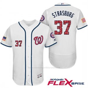 Camiseta Beisbol Hombre Washington Nationals 2017 Estrellas y Rayas Stephen Strasburg Blanco Flex Base