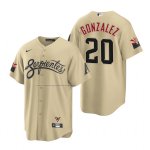 Camiseta Beisbol Hombre Arizona Diamondbacks Luis Gonzalez 2021 City Connect Replica Oro