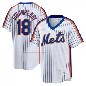 Camiseta Beisbol Hombre New York Mets Darryl Strawberry Primera Cooperstown Collection Blanco