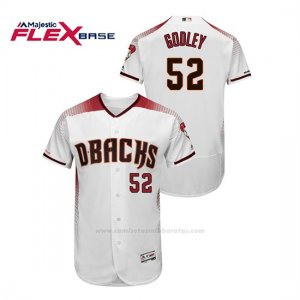 Camiseta Beisbol Hombre Arizona Diamondbacks Zack Godley 150th Aniversario Patch Autentico Flex Base Blanco Rojo