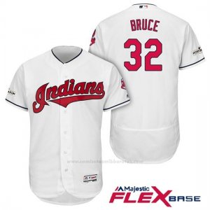 Camiseta Beisbol Hombre Cleveland Indians 2017 Postemporada Jay Bruce Blanco Flex Base