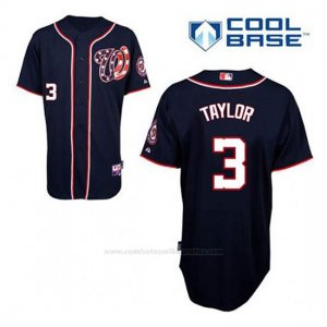 Camiseta Beisbol Hombre Washington Nationals Michael Taylor 3 Azul Azul Alterno Cool Base