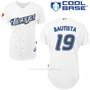 Camiseta Beisbol Hombre Toronto Blue Jays Blanco Jose Bautista Cool Base Jugador
