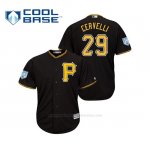 Camiseta Beisbol Hombre Pittsburgh Pirates Francisco Cervelli Cool Base Entrenamiento de Primavera 2019 Negro