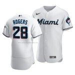 Camiseta Beisbol Hombre Miami Marlins Trevor Rogers Autentico Primera Blanco