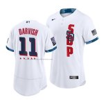 Camiseta Beisbol Hombre San Diego Padres Yu Darvish 2021 All Star Autentico Blanco