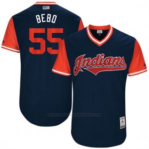 Camiseta Beisbol Hombre Cleveland Indians 2017 Little League World Series Roberto Perez Azul