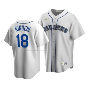 Camiseta Beisbol Hombre Seattle Mariners Yusei Kikuchi Cooperstown Collection Primera Blanco