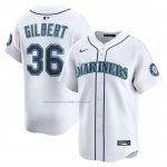 Camiseta Beisbol Hombre Seattle Mariners Logan Gilbert Alterno Limited Blanco