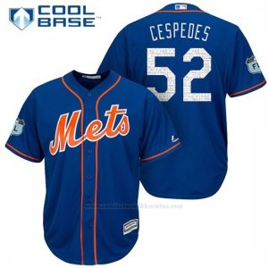 Camiseta Beisbol Hombre New York Mets Yoenis Cespedes 2017 Entrenamiento de Primavera Cool Base Jugador