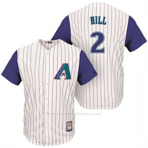 Camiseta Beisbol Hombre Arizona Diamondbacks 2 Aaron Hill Cream Violeta Cooperstown