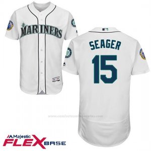 Camiseta Beisbol Hombre Seattle Mariners Kyle Seager Blanco Ken Griffey Retirojo Flex Base