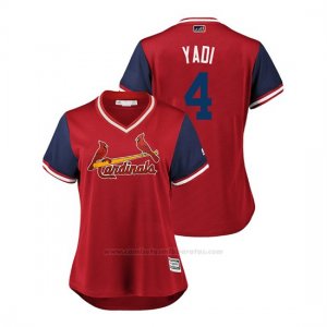 Camiseta Beisbol Mujer St. Louis Cardinals Yadier Molina 2018 Llws Players Weekend Yadi Rojo