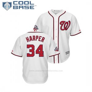 Camiseta Beisbol Hombre Washington Nationals Bryce Harper 2018 All Star Game Cool Base Blanco