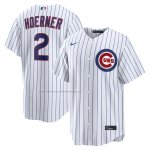 Camiseta Beisbol Hombre Chicago Cubs Nico Hoerner Primera Replica Blanco