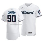 Camiseta Beisbol Hombre Miami Marlins Adam Cimber Autentico Primera Blanco