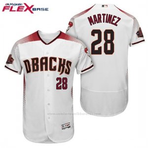 Camiseta Beisbol Hombre Arizona Diamondbacks 28 Jd Martinez Blanco Rojo 1ª 20 Aniversario Flex Base