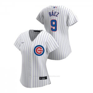 Camiseta Beisbol Mujer Chicago Cubs Javier Baez 2020 Replica Primera Blanco