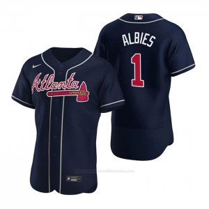 Camiseta Beisbol Hombre Atlanta Braves Ozzie Albies Autentico Alterno 2020 Azul
