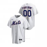 Camiseta Beisbol Hombre New York Mets Personalizada Replica Primera Blanco