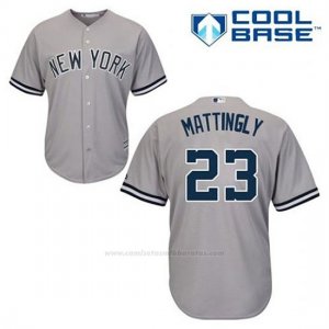 Camiseta Beisbol Hombre New York Yankees Don Mattingly 23 Gris Cool Base