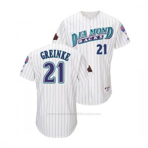 Camiseta Beisbol Hombre Arizona Diamondbacks Zack Greinke Throwback 1998 Blanco