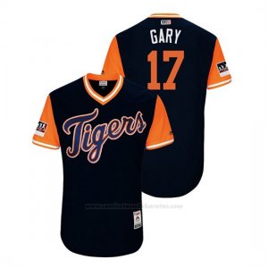 Camiseta Beisbol Hombre Detroit Tigers Grisson Greiner 2018 Llws Players Weekend Gary Azul