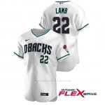 Camiseta Beisbol Hombre Arizona Diamondbacks Jake Lamb Autentico 2020 Alternato Blanco Verde