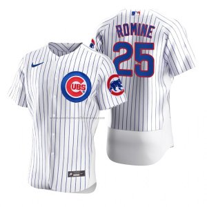 Camiseta Beisbol Hombre Chicago Cubs Austin Romine Autentico Primera Blanco