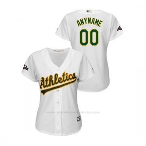 Camiseta Beisbol Mujer Oakland Athletics Personalizada 2019 Postseason Cool Base Blanco