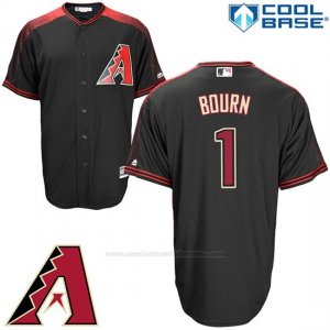 Camiseta Beisbol Hombre Arizona Diamondbacks 1 Michael Bourn Negro Cool Base