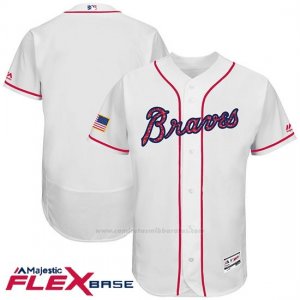 Camiseta Beisbol Hombre Atlanta Braves 2017 Estrellas y Rayas Blanco Flex Base