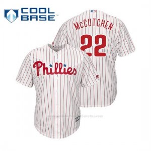 Camiseta Beisbol Hombre Philadelphia Phillies Andrew Mccutchen Cool Base Official Home Blanco