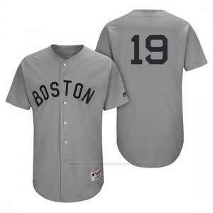 Camiseta Beisbol Hombre Boston Red Sox 19 Jackie Bradley Jr. Gris Turn Back The Clock Autentico