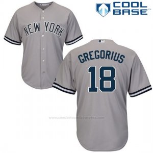 Camiseta Beisbol Hombre New York Yankees Didi Gregorius Gris Autentico Coleccion Cool Base