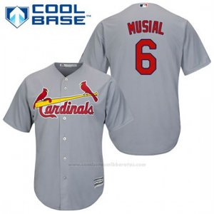 Camiseta Beisbol Hombre St. Louis Cardinals Stan Musial 6 Gris Cool Base