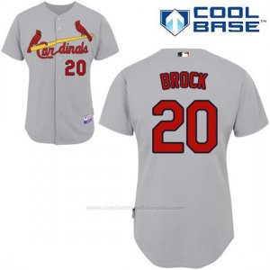 Camiseta Beisbol Hombre St. Louis Cardinals Lou Brock Gris Cool Base