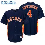 Camiseta Beisbol Hombre Houston Astros 4 George Springer Azul Official Jugador Cool Base