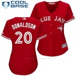 Camiseta Beisbol Mujer Toronto Blue Jays 20 Josh Donaldson Scarlet 2017 Cool Base