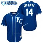 Camiseta Beisbol Hombre Kansas City Royals Omar Infante 14 Azul Alterno Cool Base