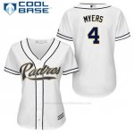 Camiseta Beisbol Mujer San Diego Padres Wil Myers 4 Blanco 1ª Cool Base