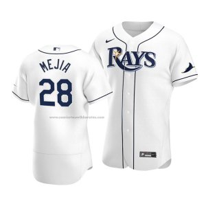 Camiseta Beisbol Hombre Tampa Bay Rays Francisco Mejia Autentico Primera Blanco