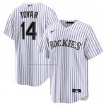 Camiseta Beisbol Hombre Colorado Rockies Ezequiel Tovar Replica Blanco