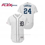 Camiseta Beisbol Hombre Detroit Tigers Miguel Cabrera 150th Aniversario Patch Flex Base Blanco