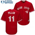 Camiseta Beisbol Hombre Toronto Blue Jays 11 Kevin Pillar Scarlet 2017 Cool Base
