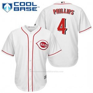 Camiseta Beisbol Hombre Cincinnati Reds Brandon Phillips 4 Blanco 1ª Cool Base