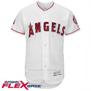 Camiseta Beisbol Hombre Los Angeles Angels Blank Blanco Flex Base Autentico Coleccion