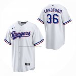 Camiseta Beisbol Nino Texas Rangers Wyatt Langford Primera Replica Blanco